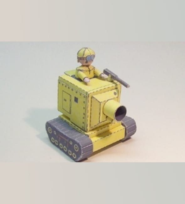 Бумажная модель Средний танк / MD tank Yellow Comet (Advance Wars)