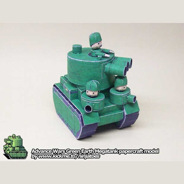 Бумажная модель Танк Green Earth Megatank (Advance Wars)