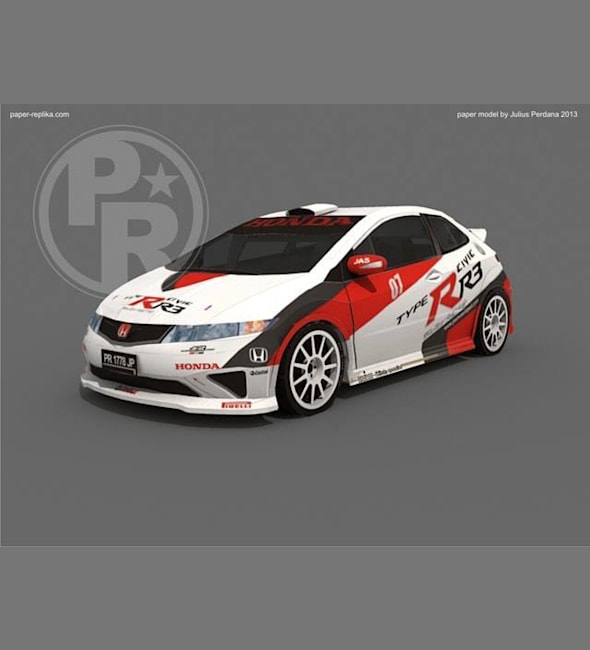 Бумажная модель Автомобиль Honda Civic Type R