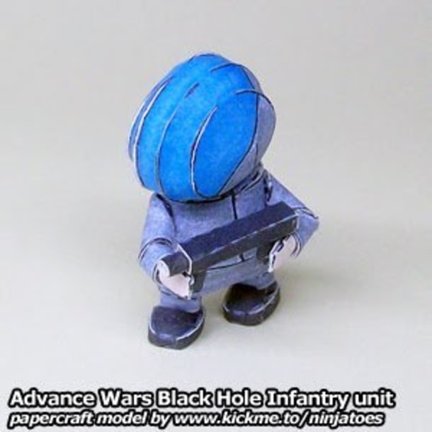 Бумажная модель Пехотинец Black Hole Infantry (Advance Wars)