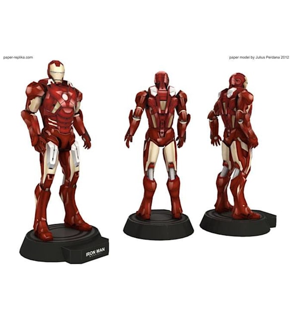 Сборная бумажная модель Iron Man Mark 42 (Железный человек 3)