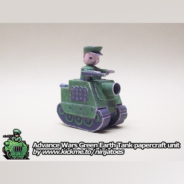 Бумажная модель Танк Green Earth Tank (Advance Wars)