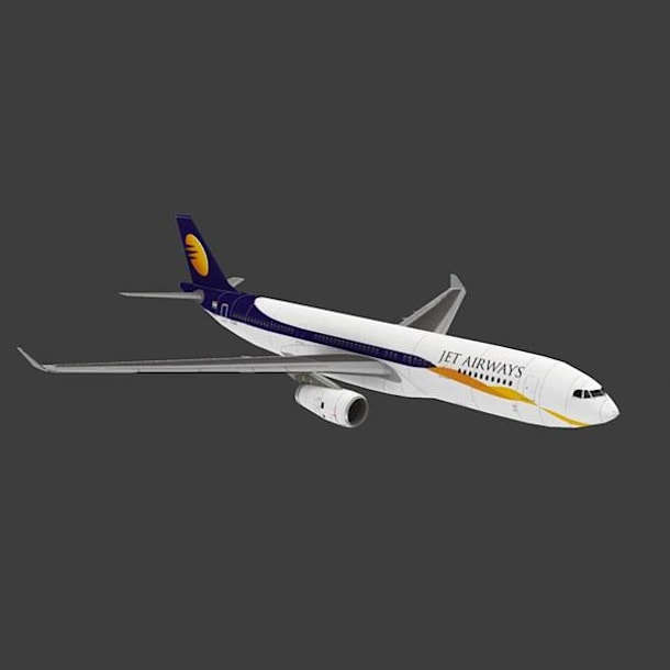 Бумажная модель Авиалайнер Airbus A330-243 Jet Airways