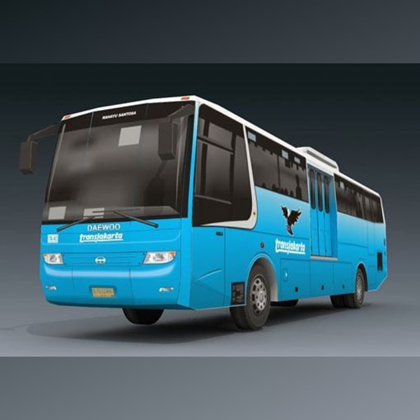 Бумажная модель Автобус TransJakarta (синий)