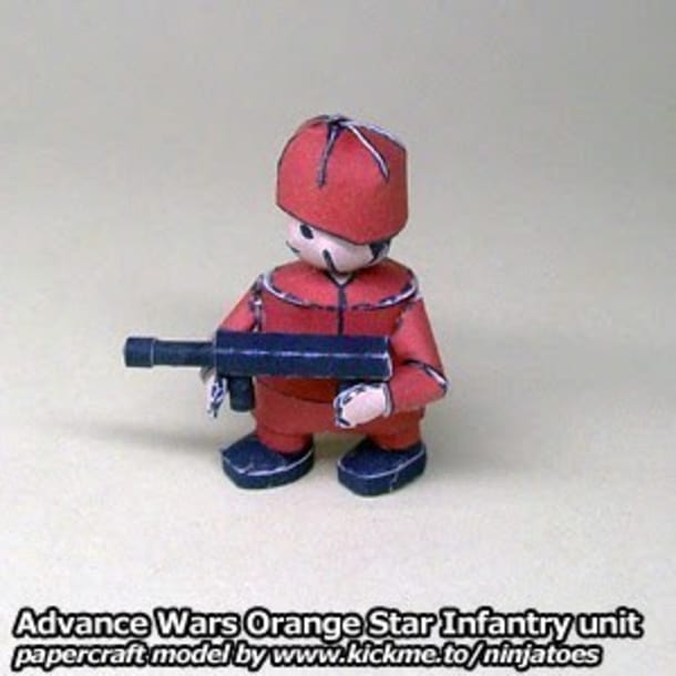 Бумажная модель Пехотинец Orange Star Infantry (Advance Wars)