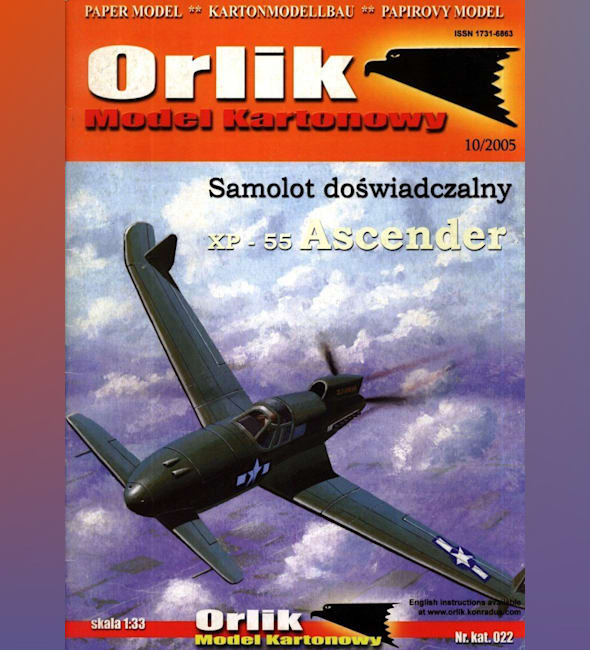 Журнал Orlik - 022 - Самолет Curtiss-Wright XP-55 Ascender