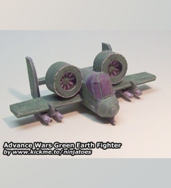 Бумажная модель Истребитель Green Earth Fighter (Advance Wars)