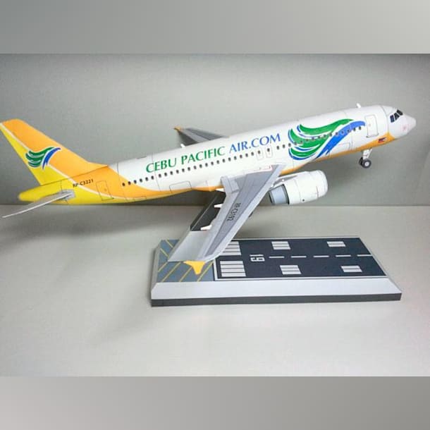 Бумажная модель Авиалайнер Airbus A320 Cebu Pacific Air