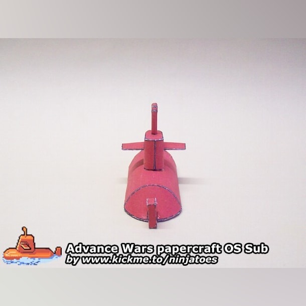 Бумажная модель Подводная лодка Orange Star Sub (Advance Wars)