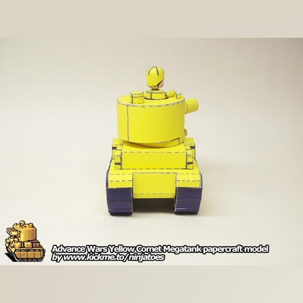 Бумажная модель Танк Yellow Comet Megatank (Advance Wars)