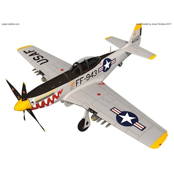 Бумажная модель Истребитель North American P-51 Mustang FF-943