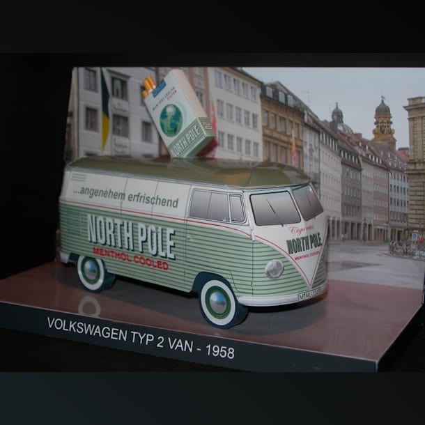 Бумажная модель Автомобиль Volkswagen Transporter T1 North Pole 1958