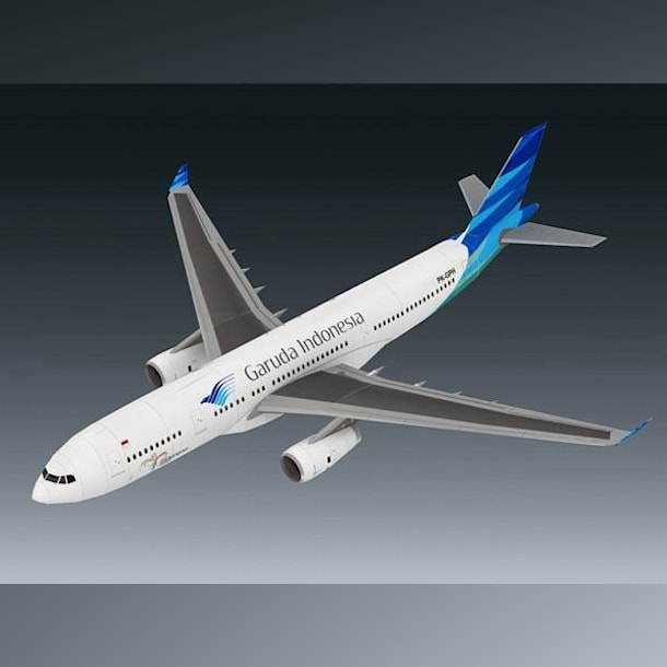 Бумажная модель Авиалайнер Airbus A330-234 Garuda Indonesia