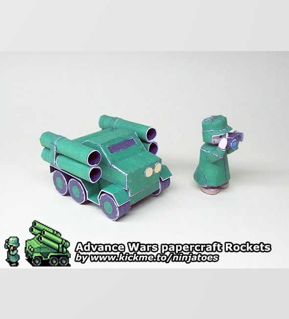 Бумажная модель Ракетная установка Green Earth Rockets (Advance Wars)