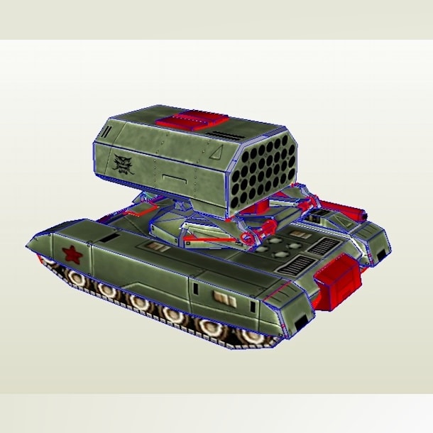 Бумажная модель Тяжёлая огнемётная система ТОС-1 Буратино (Command & Conquer)