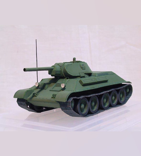 Сборная бумажная модель T-34-76 [Танкодром на столе - Бумми]