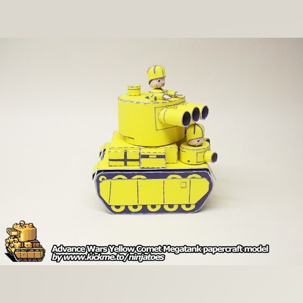 Бумажная модель Танк Yellow Comet Megatank (Advance Wars)