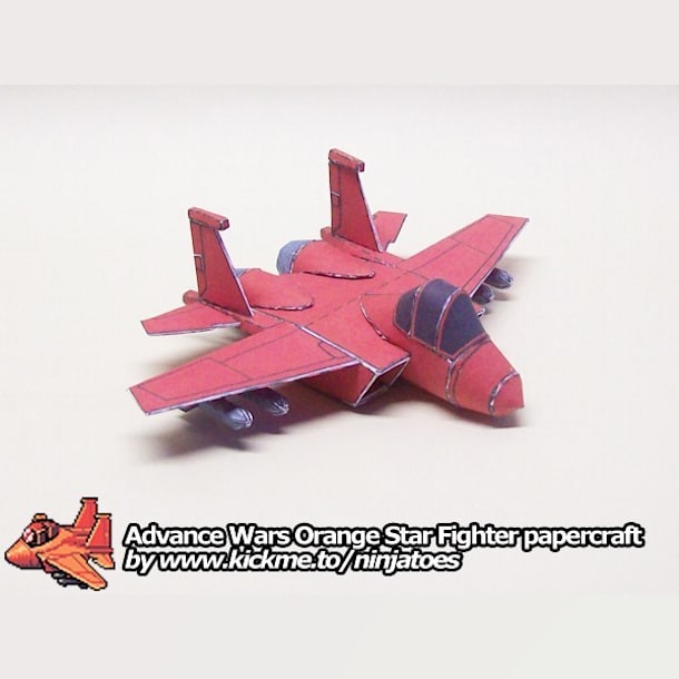 Бумажная модель Истребитель Orange Star Fighter (Advance Wars)