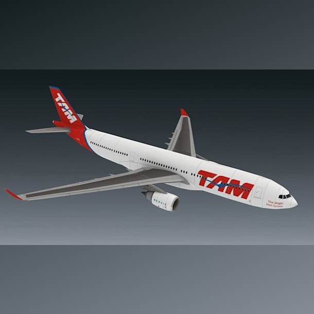 Бумажная модель Авиалайнер Airbus A330-234 TAM Airlines