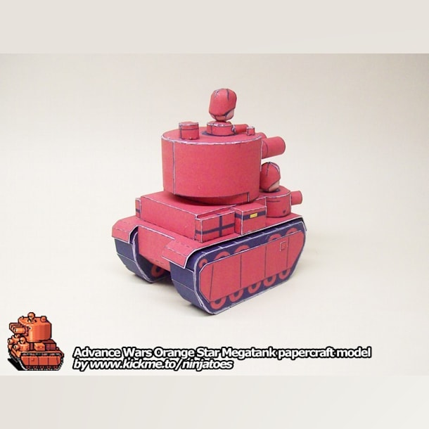 Бумажная модель Танк Orange Star Megatank (Advance Wars)