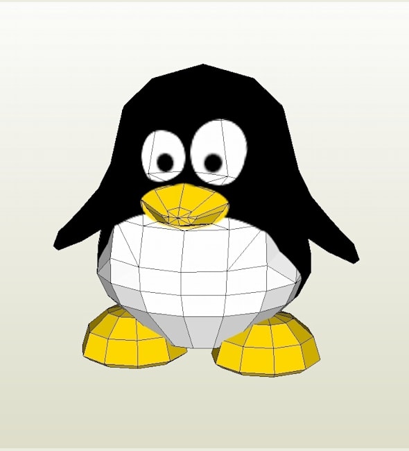 Бумажная модель Пингвин Tux