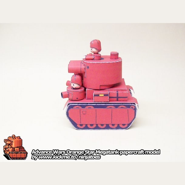 Бумажная модель Танк Orange Star Megatank (Advance Wars)