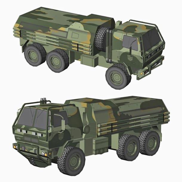 Бумажная модель Тактический грузовик Oshkosh FMTV 6x6 (Трансформеры)