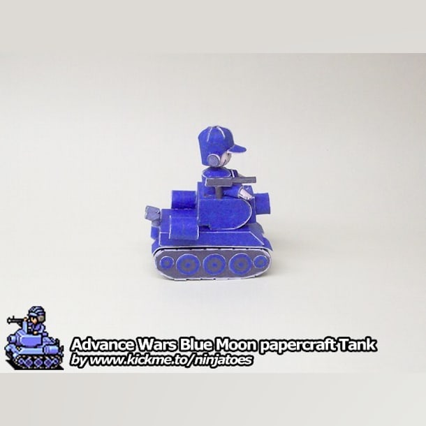 Бумажная модель Танк Blue Moon Tank (Advance Wars)