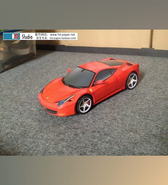 Бумажная модель Автомобиль Ferrari 458 Italia