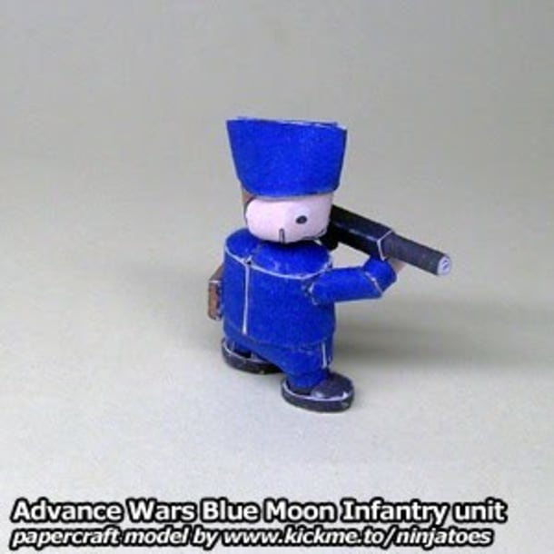 Бумажная модель Пехотинец Blue Moon Infantry (Advance Wars)