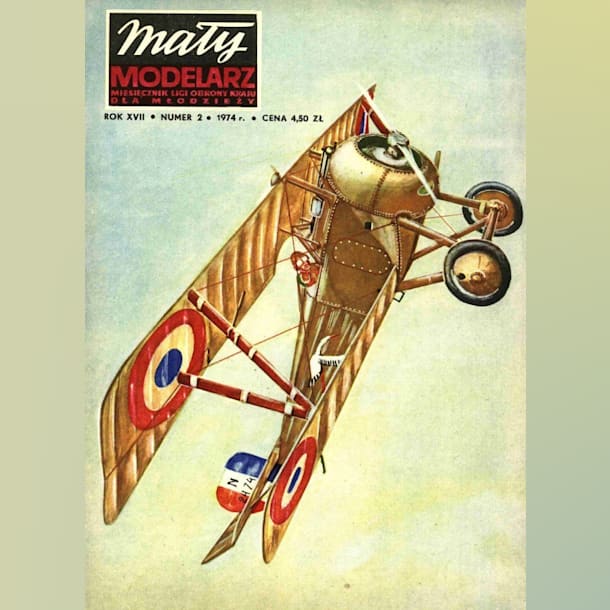 Журнал Maly Modelarz - 2/1974 - Истребители Fokker E.III, Nieuport 17 и самолет Morane-Saulnier MS-3 L