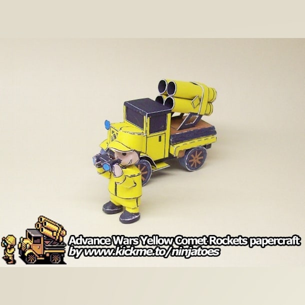 Бумажная модель Ракетная установка Yellow Comet Rockets (Advance Wars)