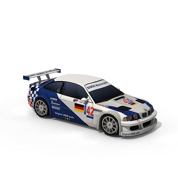 Бумажная модель Автомобиль BMW M3 GTR (BMW Motorsport)