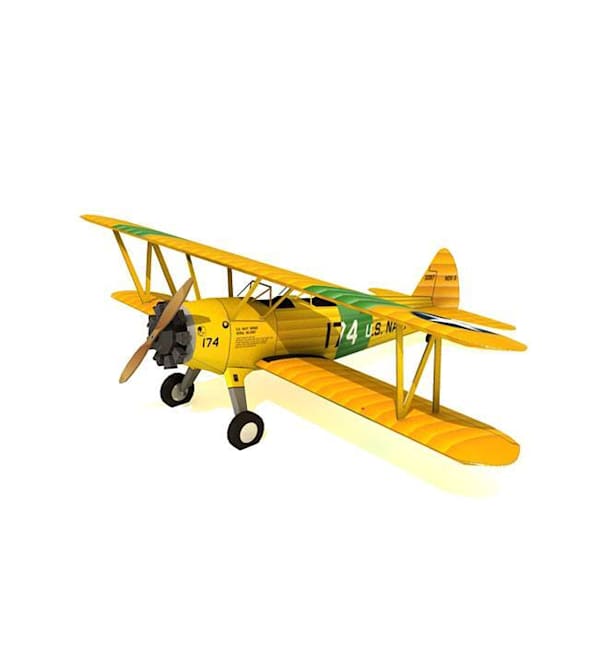 Бумажная модель Самолет Boeing PT-17 Stearman Navy