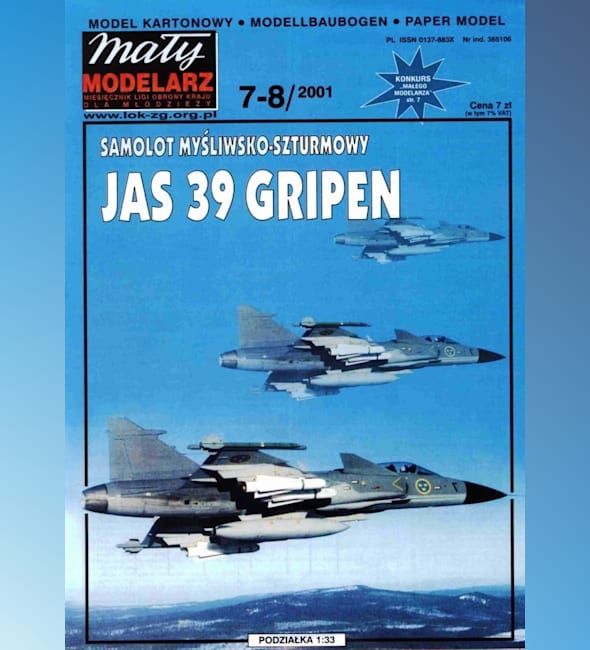 Журнал Maly Modelarz - 7-8/2001 - Истребитель-бомбардировщик Saab JAS 39 Gripen