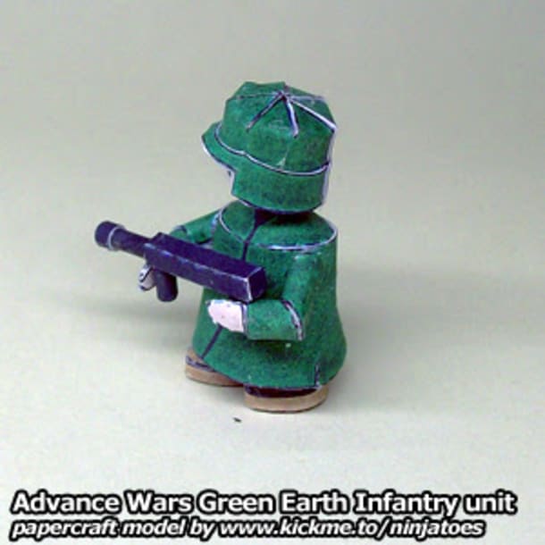 Бумажная модель Пехотинец Green Earth Infantry (Advance Wars)