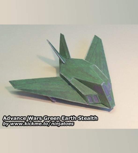 Бумажная модель Стелс-истребитель Green Earth Stealth Fighter (Advance Wars)