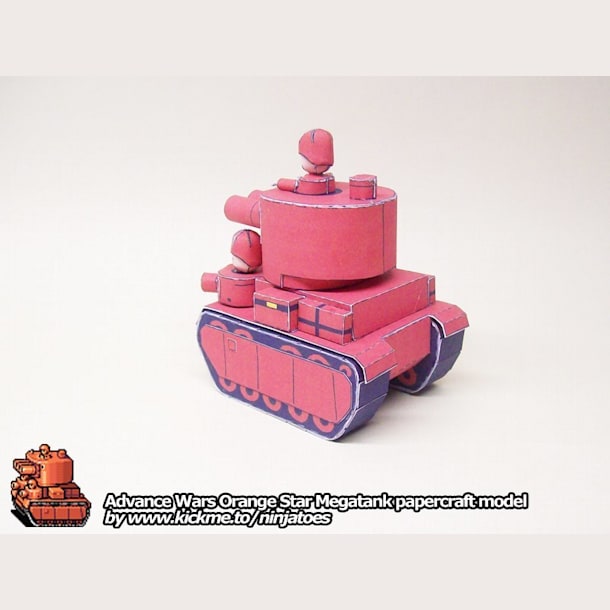 Бумажная модель Танк Orange Star Megatank (Advance Wars)