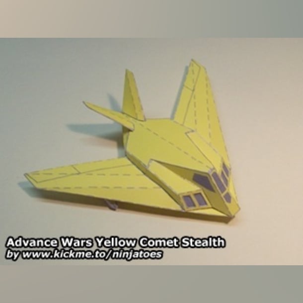 Бумажная модель Стелс-истребитель Yellow Comet Stealth Fighter (Advance Wars)