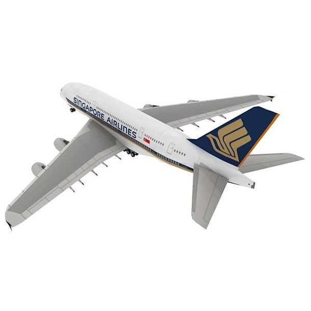 Бумажная модель Авиалайнер Airbus A380 Singapore Airlines