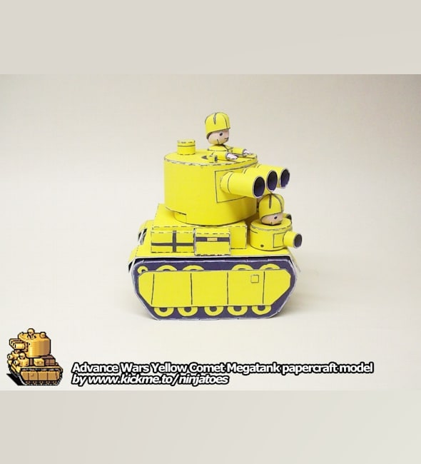 Бумажная модель Танк Yellow Comet Megatank (Advance Wars)