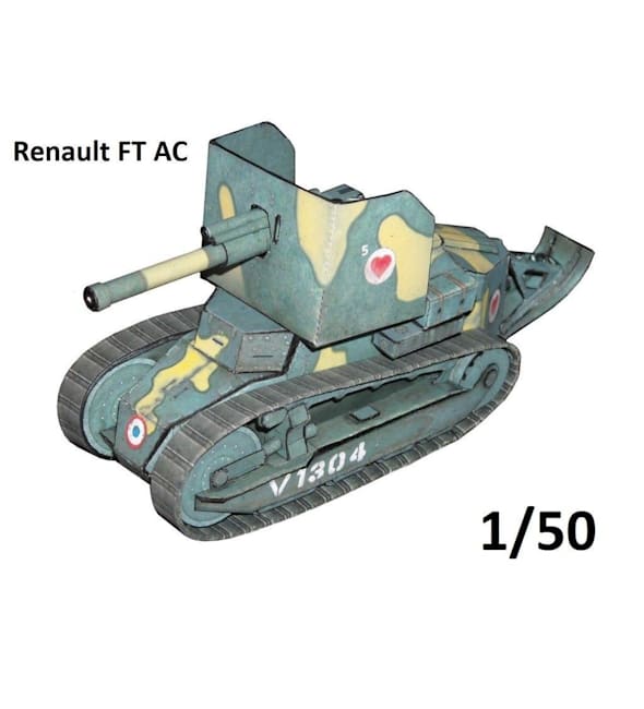 Бумажная модель Танк Renault FT AC