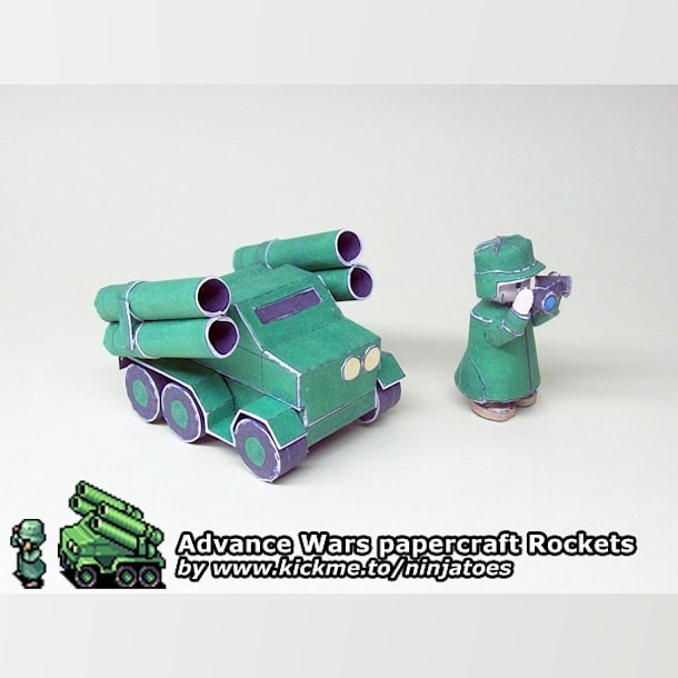 Бумажная модель Ракетная установка Green Earth Rockets (Advance Wars)