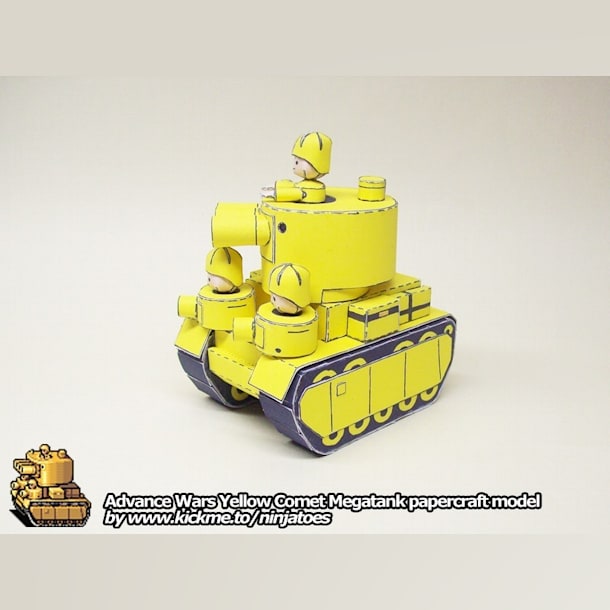 Бумажная модель Танк Yellow Comet Megatank (Advance Wars)