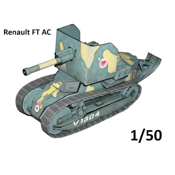 Бумажная модель Танк Renault FT AC