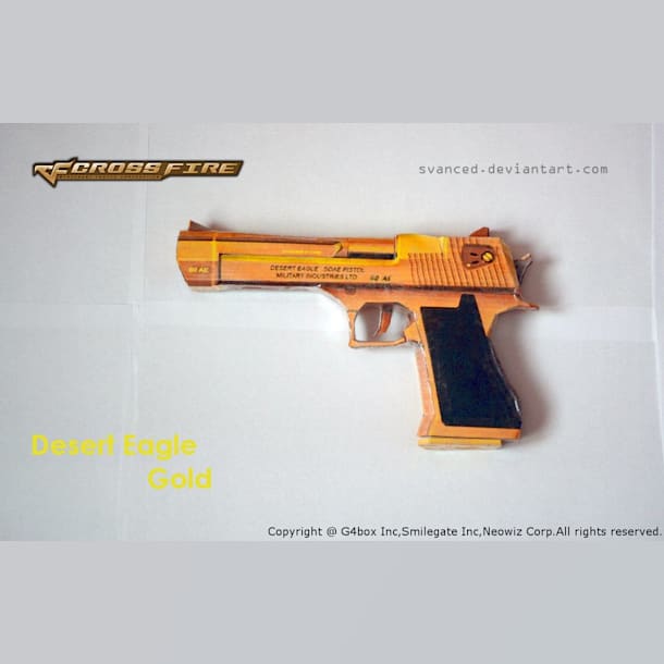 Бумажная модель Пистолет Desert Eagle Gold (Crossfire)