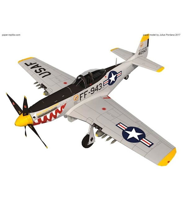 Бумажная модель Истребитель North American P-51 Mustang FF-943