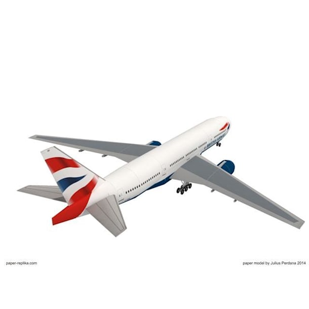 Бумажная модель Авиалайнер Boeing 777 British Airways