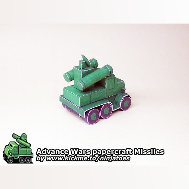 Бумажная модель Зенитная установка Green Earth Missiles (Advance Wars)