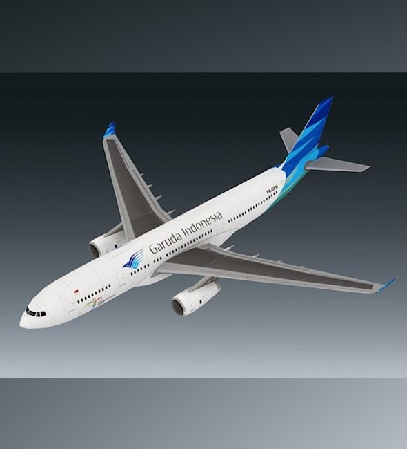 Бумажная модель Авиалайнер Airbus A330-234 Garuda Indonesia